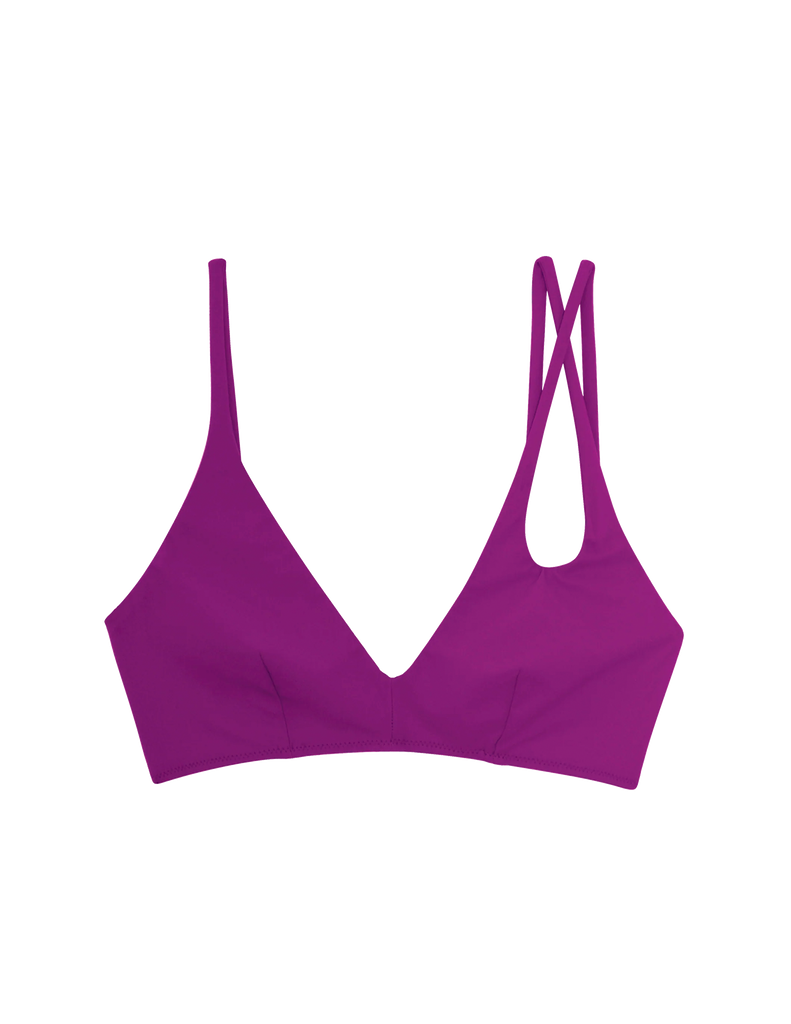 flat of purple bikini top