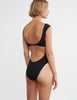 Back of Woman in One piece swim suit