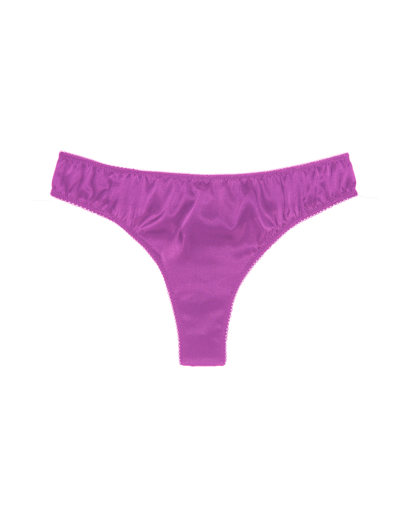 a purple silk thong by Araks