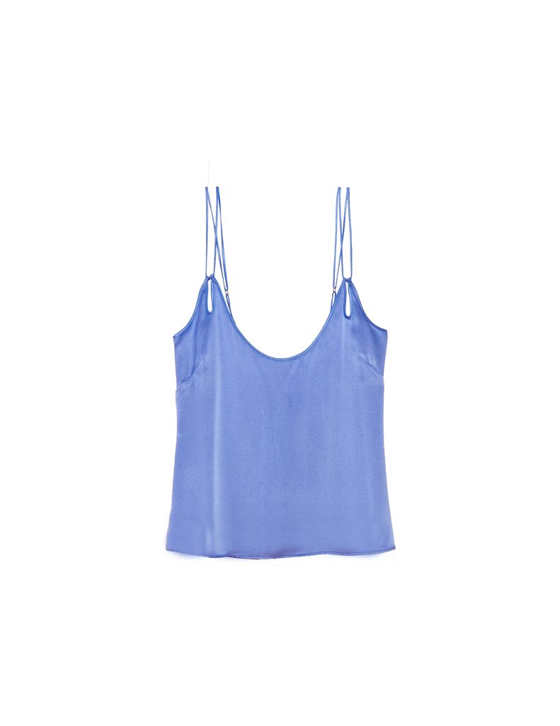 blue silk camisole with cutout by Araks