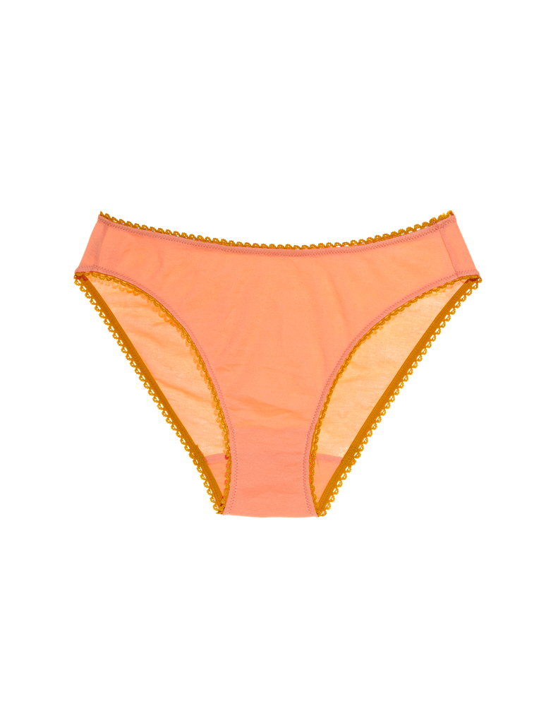 peach cotton  panty with orange trim by Araks