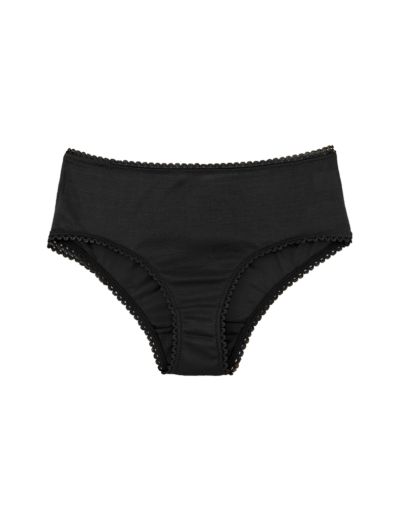 black cotton hipster with black trim by Araks