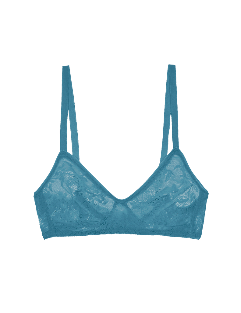 blue wireless lace bra by Araks