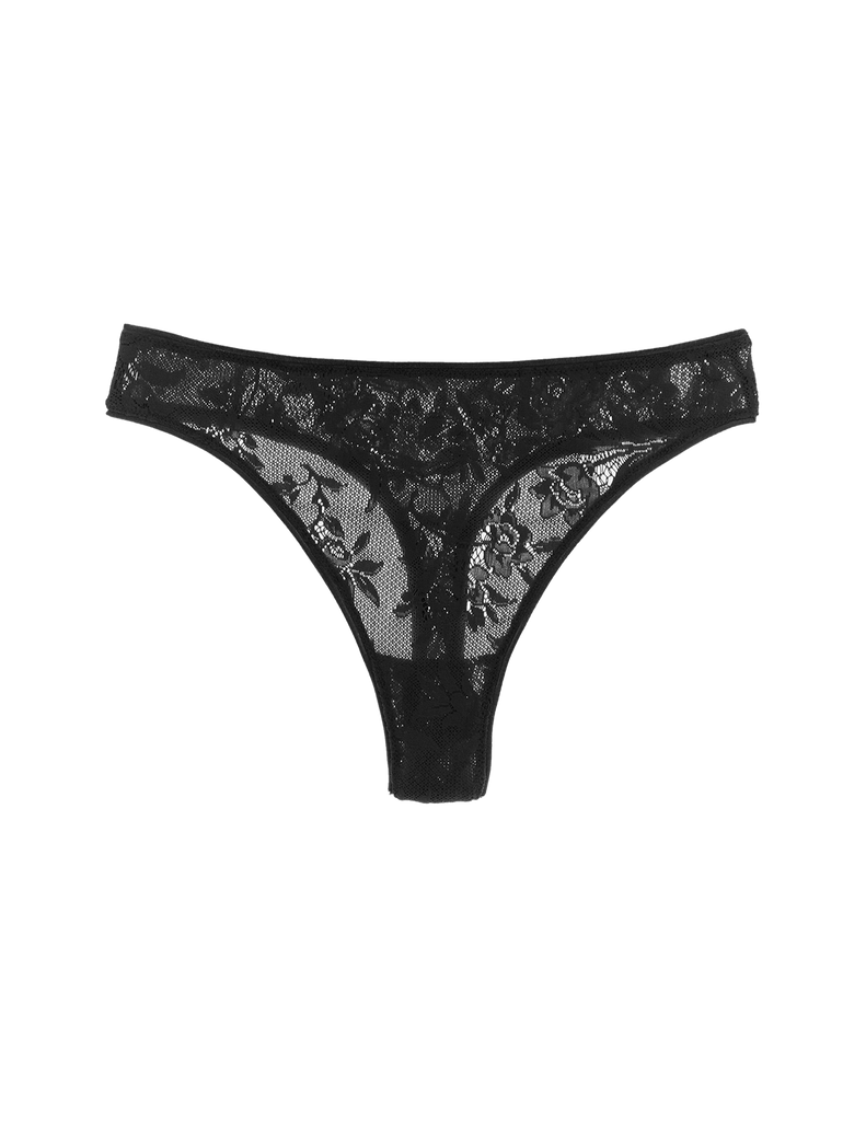 black lace mid-rise thong by Araks