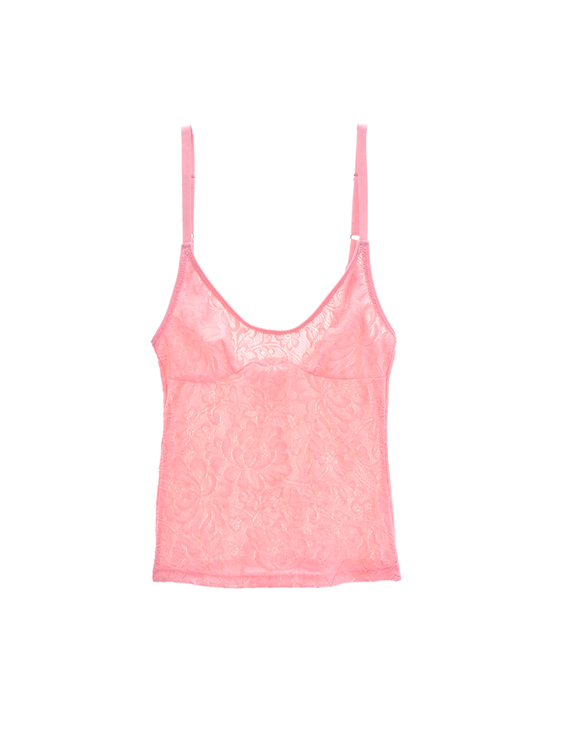 Flat image of lace pink cami