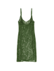 Green lace slip dress