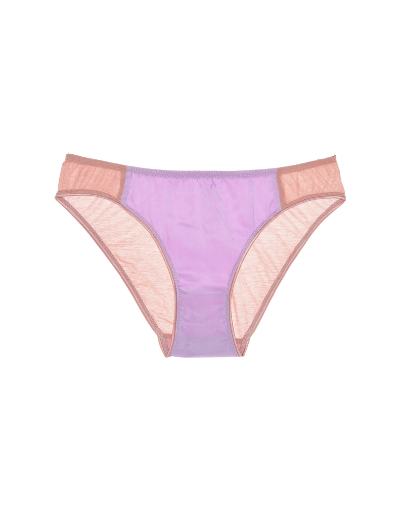 pink cotton panty with purple silk