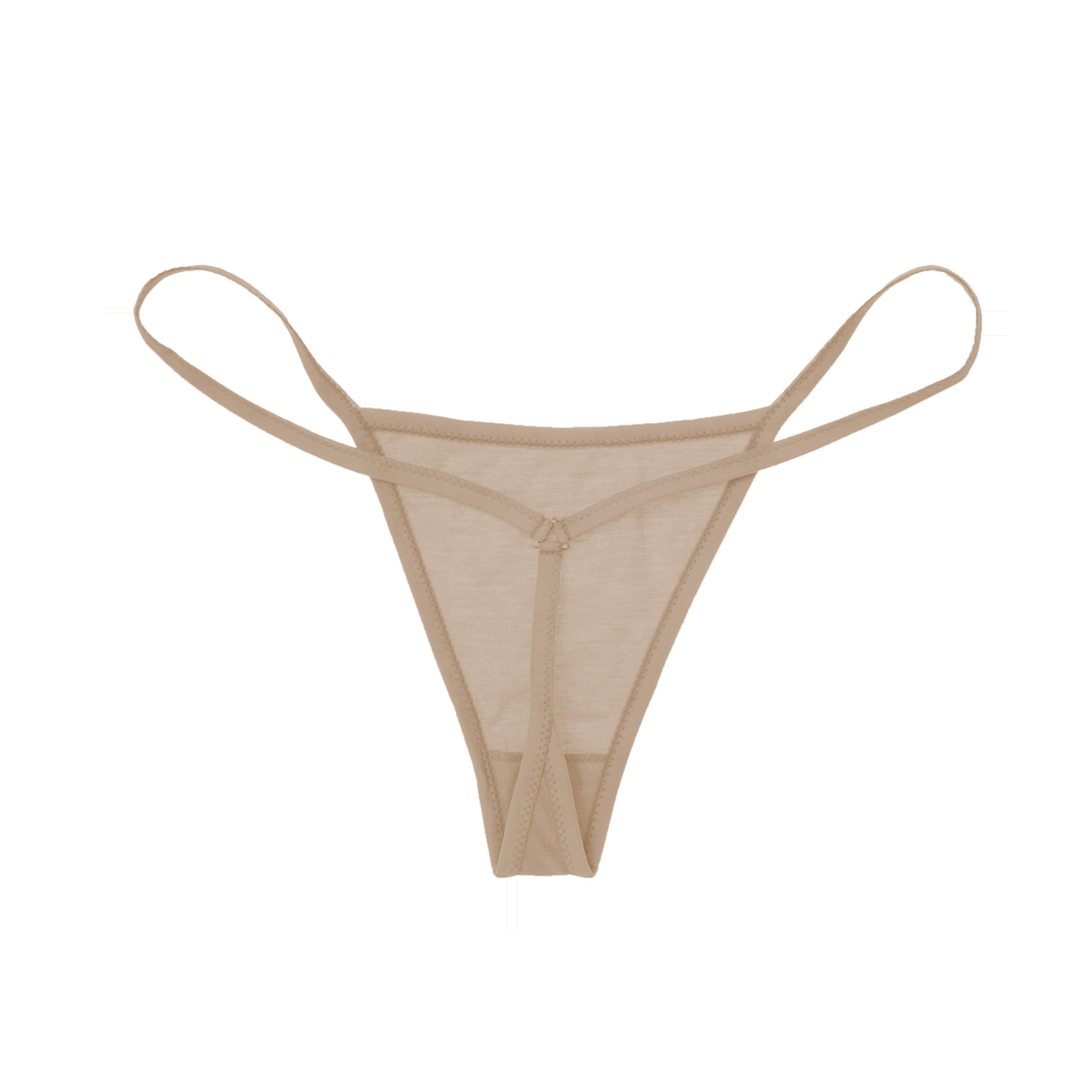 Bare cotton crepe Y-thong