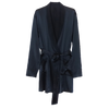navy silk robe with tie belt