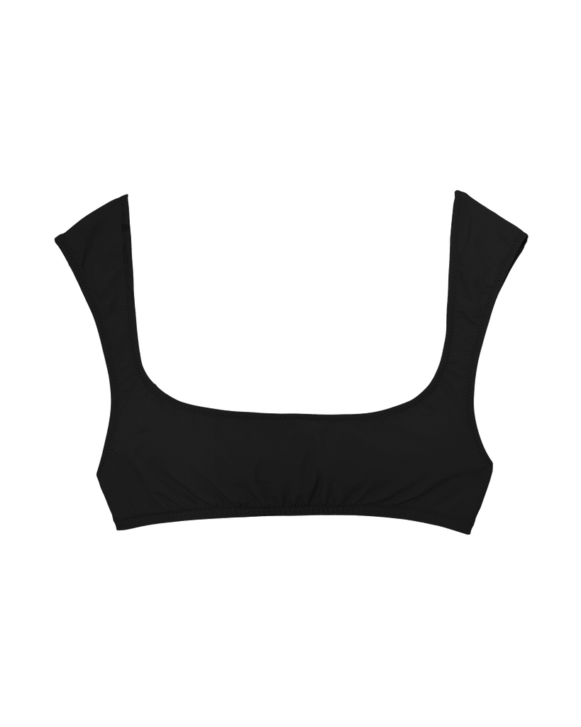 black cap sleeve bikini top by Araks