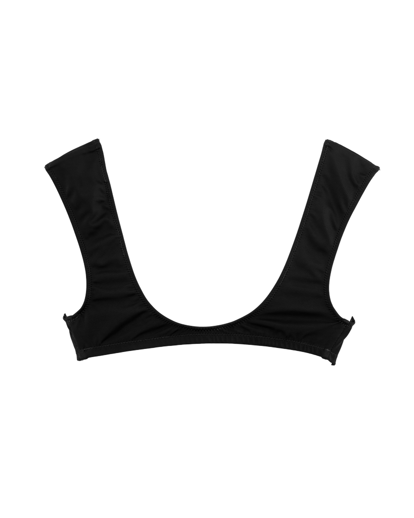 back of black cap sleeve bikini top by Araks