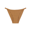 Light brown mid-rise bikini bottom with elastic band sides