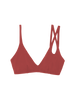 brown bikini top with asymmetric crisscross straps by Araks