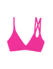 pink bikini top with asymmetric crisscross straps by Araks