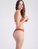 back view of orange cotton bra and thong