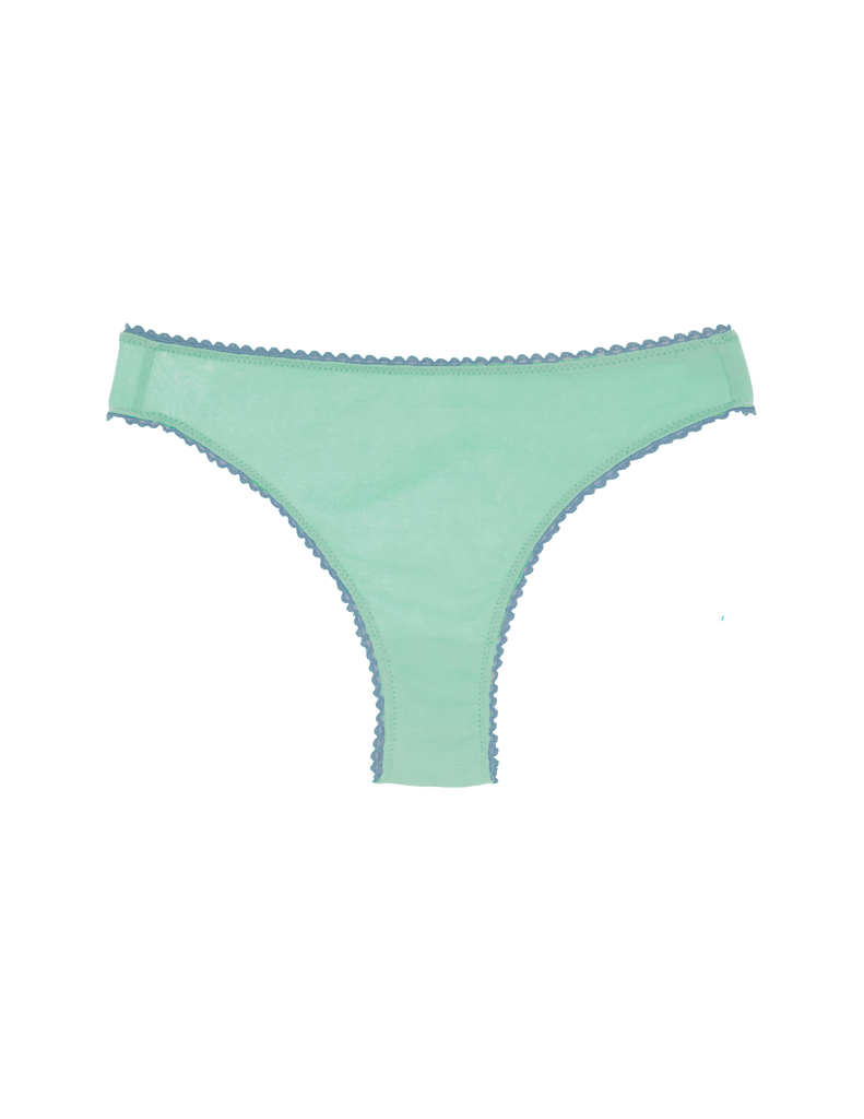 green cotton thong with blue trim by Araks