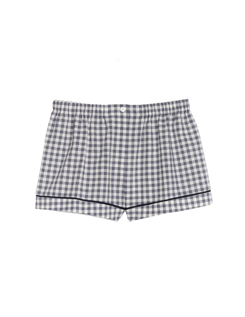 Light grey cotton boxer shorts with contrast piping by Araks