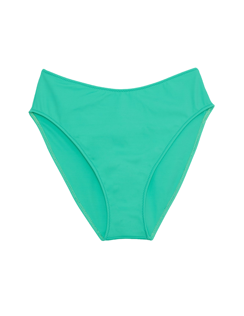 Green high-waisted bikini bottom with high cut legs by Araks