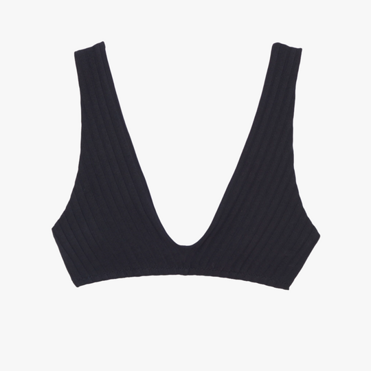Una Bikini Top Black Rib