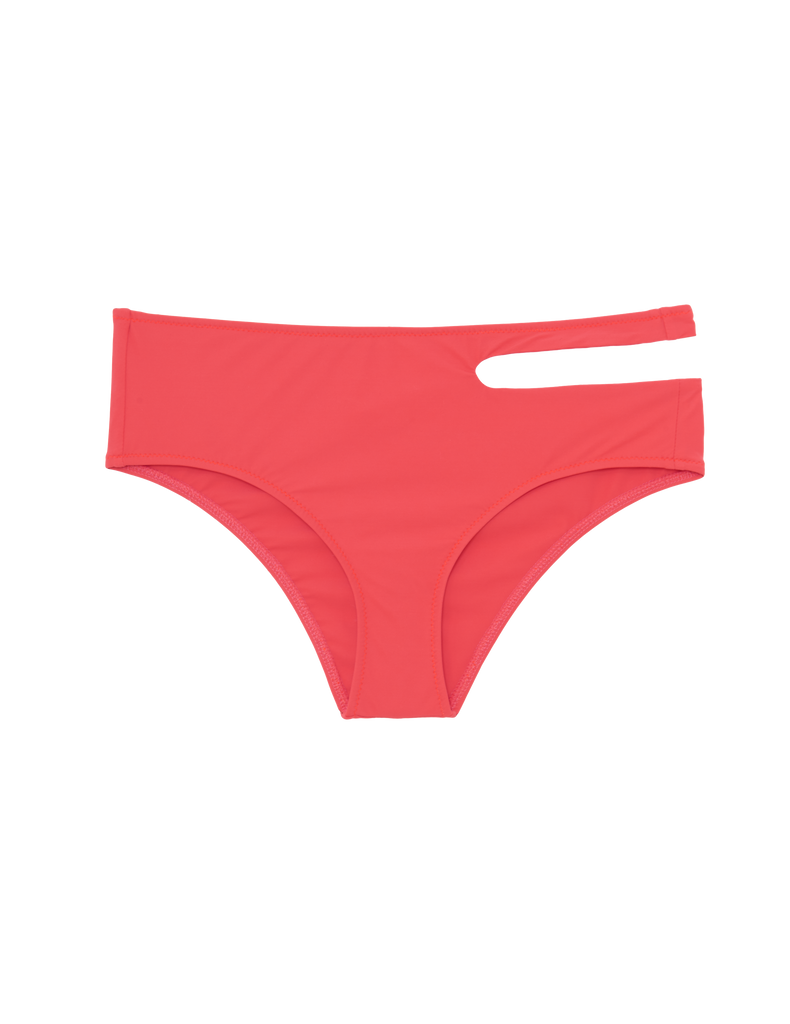 flat lay of orange bikini bottom 